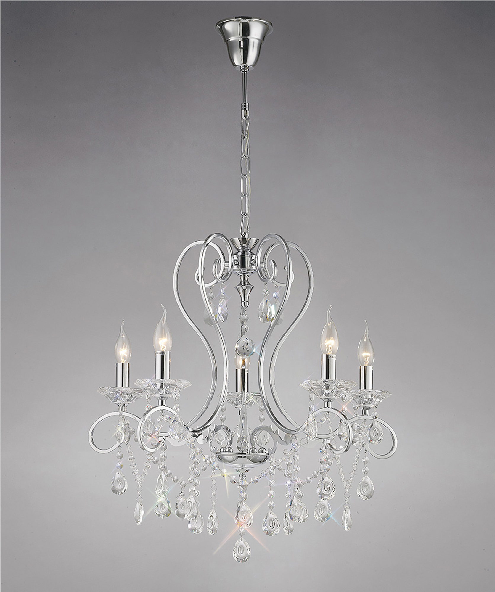 Vela Polished Chrome Crystal Ceiling Lights Diyas Multi Arm Crystal Fittings Vela Polished Chrome Crystal Ceiling Lights Diyas Multi Arm Crystal Fittings